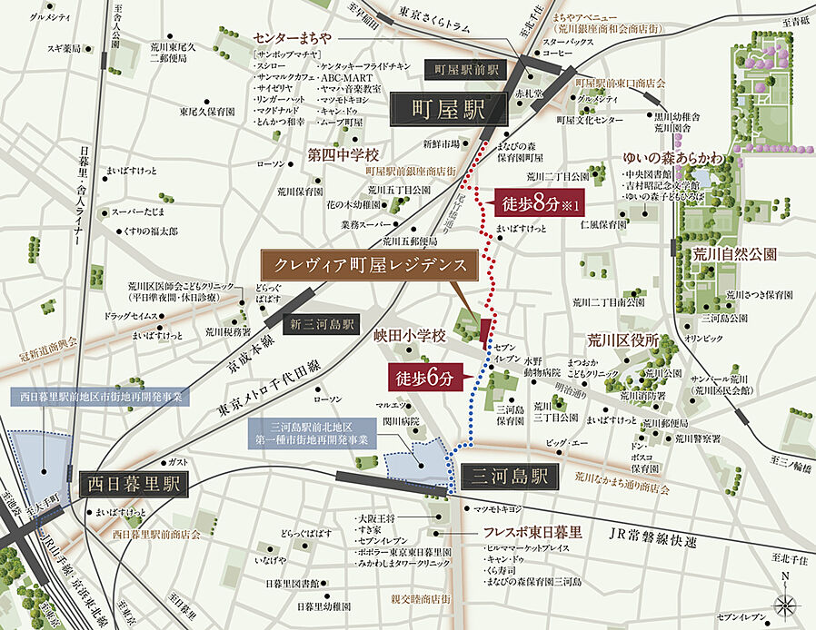 クレヴィア町屋レジデンス：案内図
