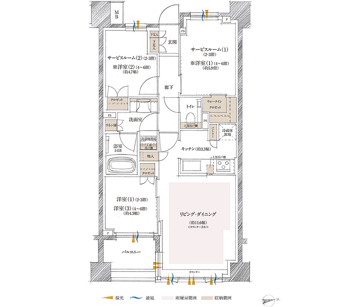 クレヴィア町屋レジデンス 間取り F