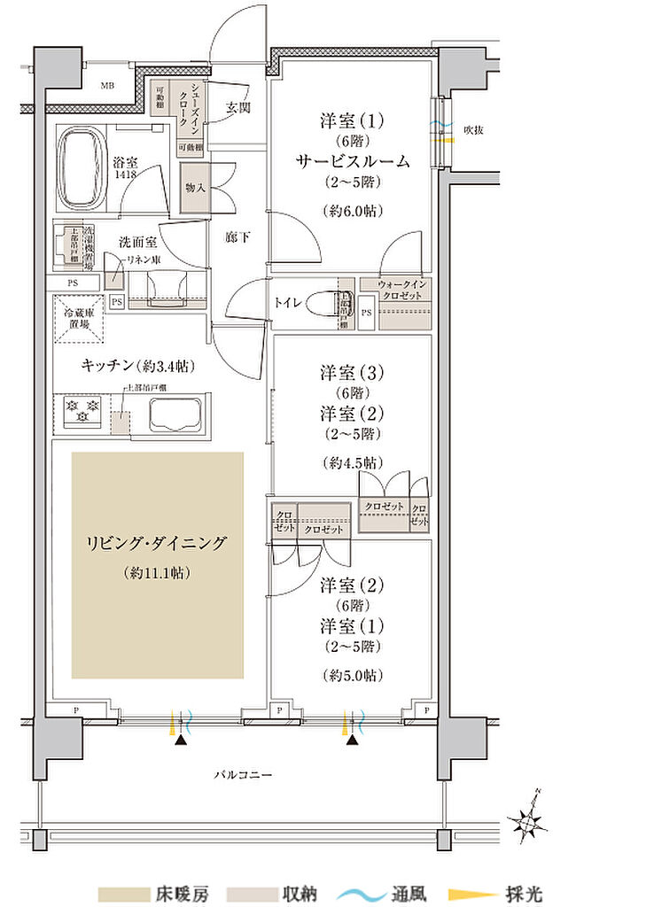 クレヴィア新川崎 間取り I