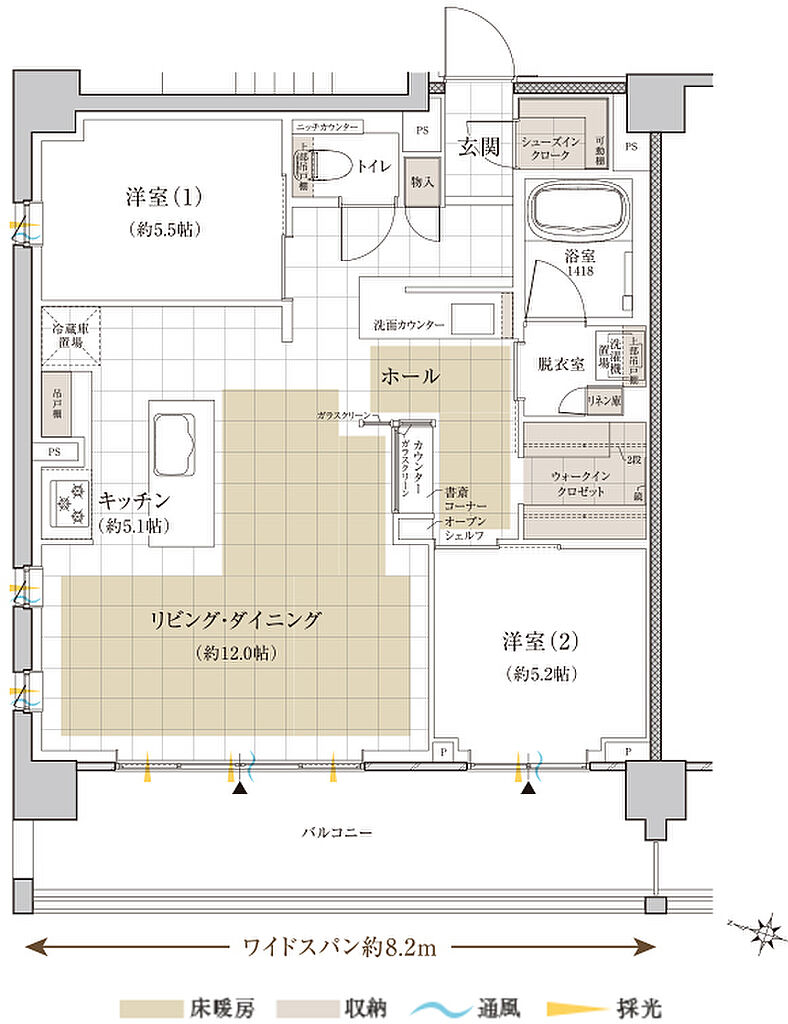 クレヴィア新川崎 間取り O2