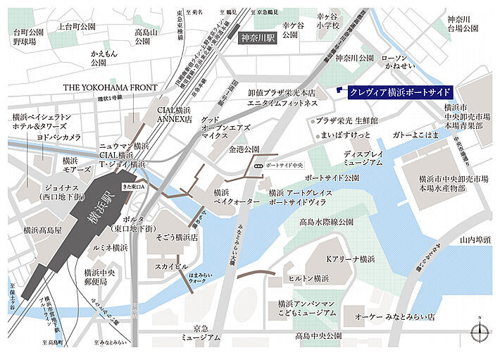 クレヴィア横浜ポートサイド 現地案内図