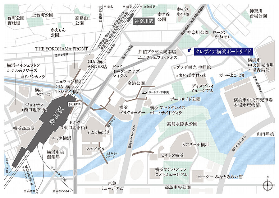 クレヴィア横浜ポートサイド：案内図