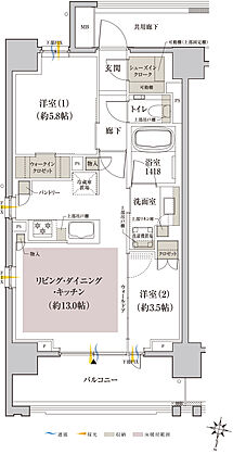 クレヴィア横浜ポートサイド 間取り C