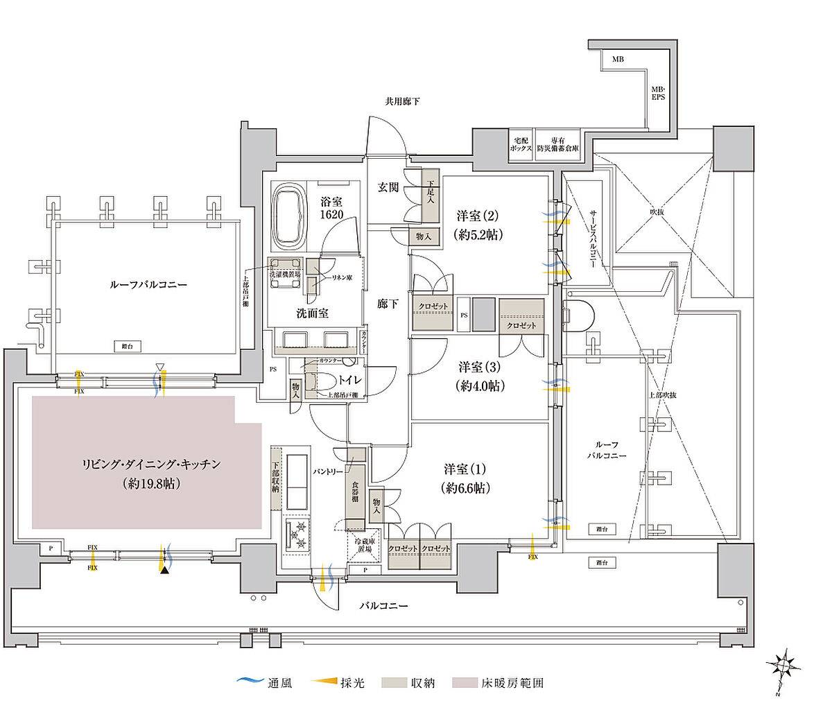 クレヴィア横浜ポートサイド 間取り E