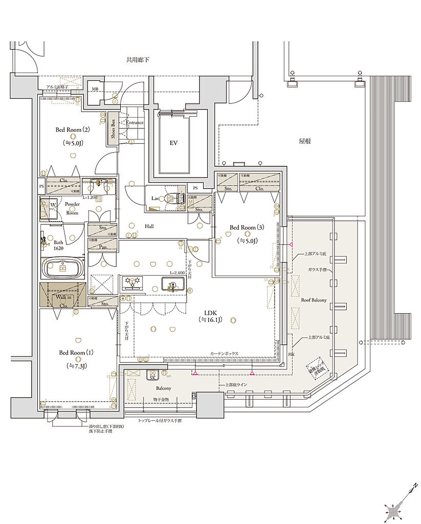 クラブスタイル大橋レーヴ 間取り H