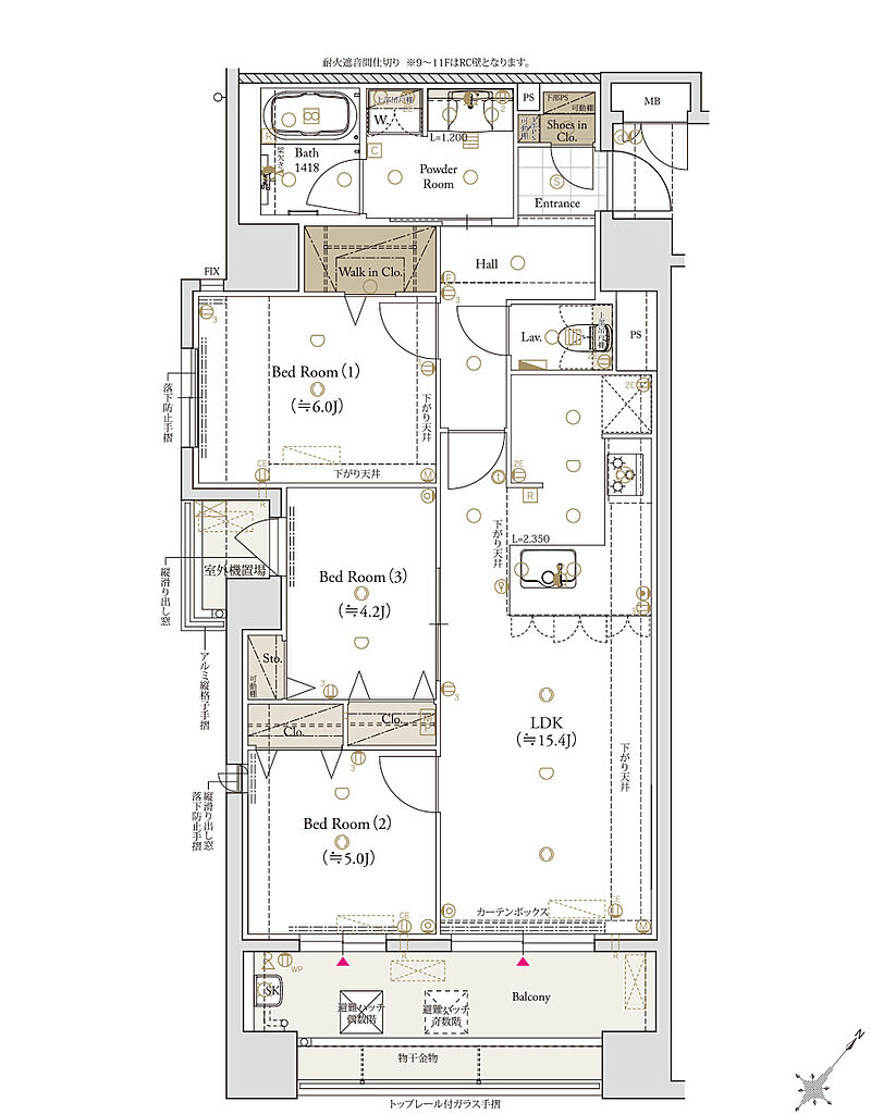 クラブスタイル大橋レーヴ 間取り A