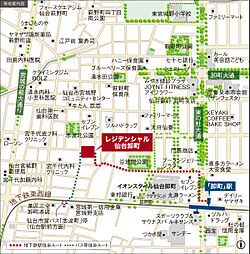 レジデンシャル仙台卸町 現地案内図