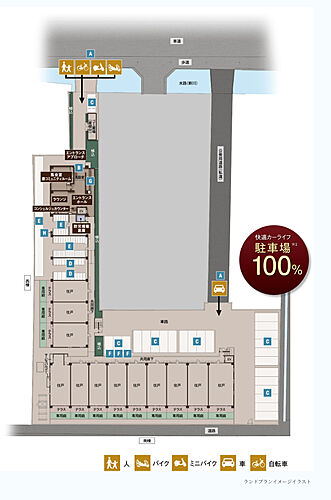 プレサンス ロジェ 堅田レジデンス ランドプランイメージイラスト