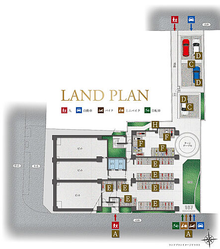 プレサンス ロジェ 上前津駅前 THE RESIDENCE ランドプランイメージイラスト