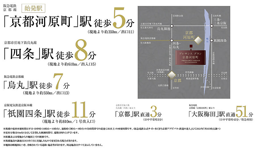 プレサンス グラン 京都河原町：交通図