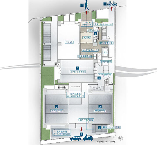 プレサンス ロジェ 甲子園口メゾニア ランドプランイメージイラスト