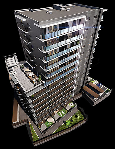 プレサンス ロジェ 岡山番町 外観完成図