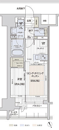プレサンス ロジェ 銀山町 CENTIA 間取り B