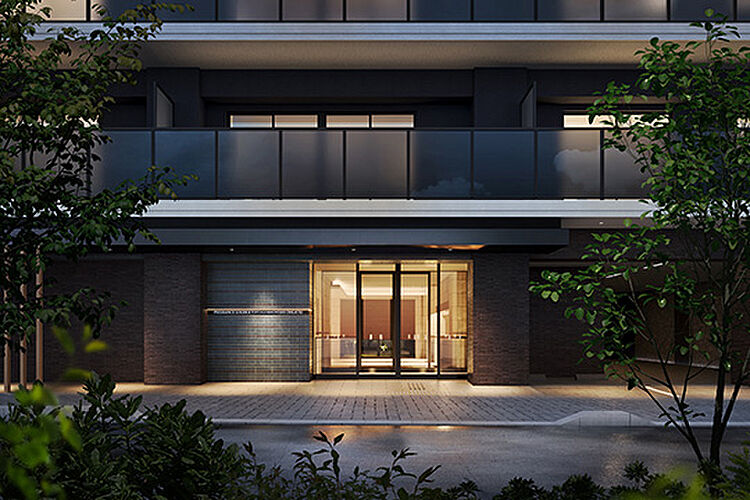 プレサンス ロジェ 京都御所西 桜雅邸 エントランスアプローチ完成予想図<br />
