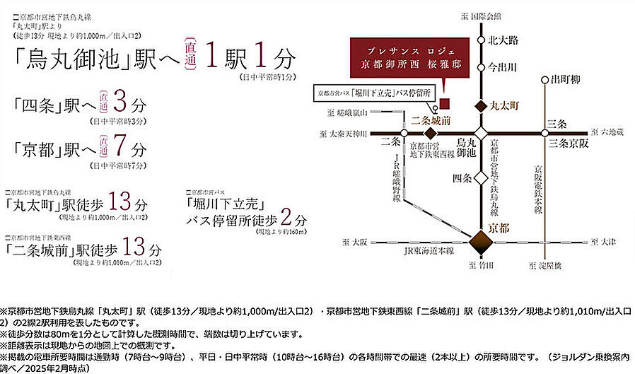 プレサンス ロジェ 京都御所西 桜雅邸：交通図