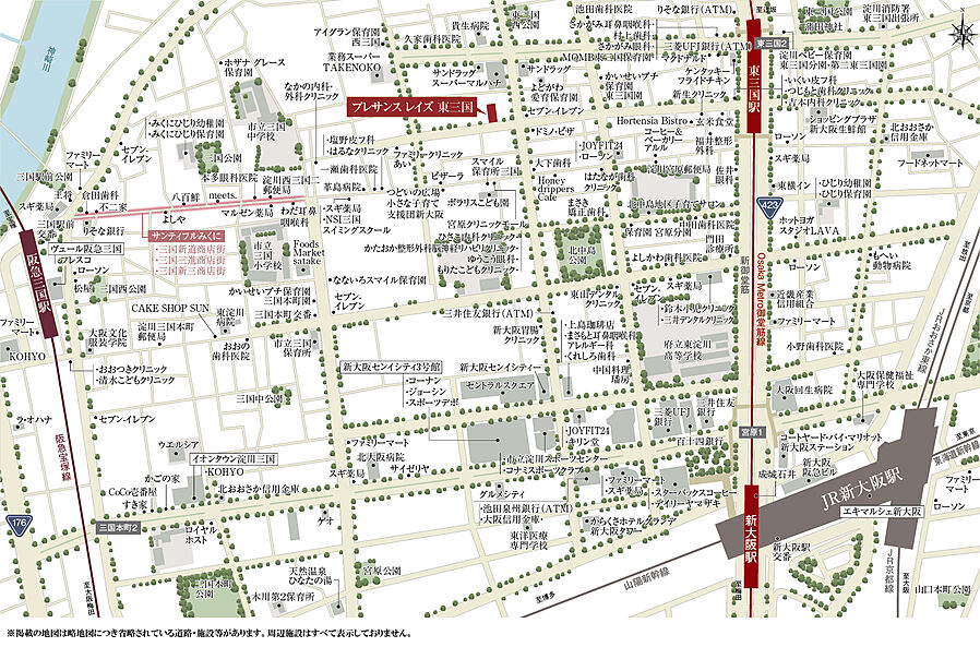 プレサンス レイズ 東三国：案内図