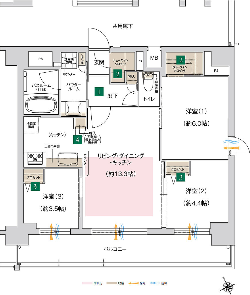 プレサンス ジェネ 四日市中央通り 間取り C