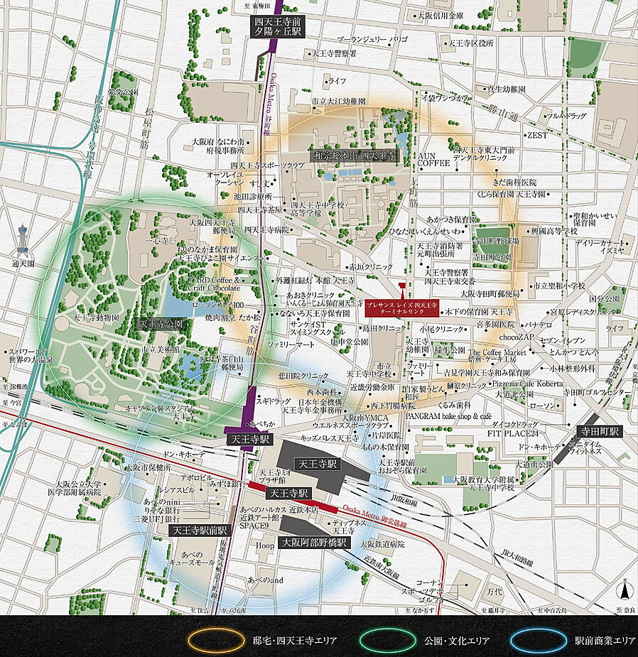 プレサンス レイズ 四天王寺 ターミナルリンク：案内図