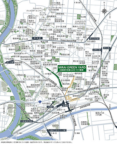 プレサンス ロジェ 京橋 GREEN YARD 現地案内図
