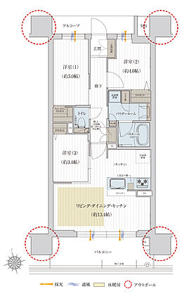 プレサンス ロジェ 姫路キャスティア 間取り B