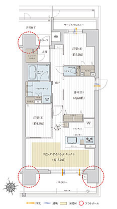 プレサンス ロジェ 姫路キャスティア 間取り E