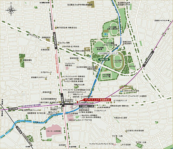 プレサンス レイズ 新瑞橋駅前 現地案内図