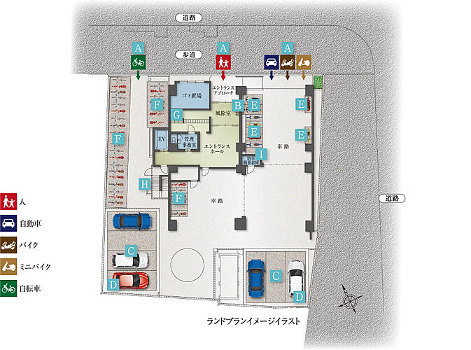 プレサンス ジェネ 四日市諏訪新道 ランドプランイメージイラスト