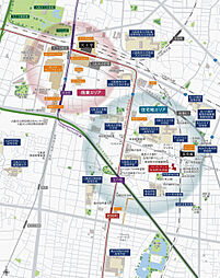 ソルプレサンス 阿倍野美章園 現地案内図