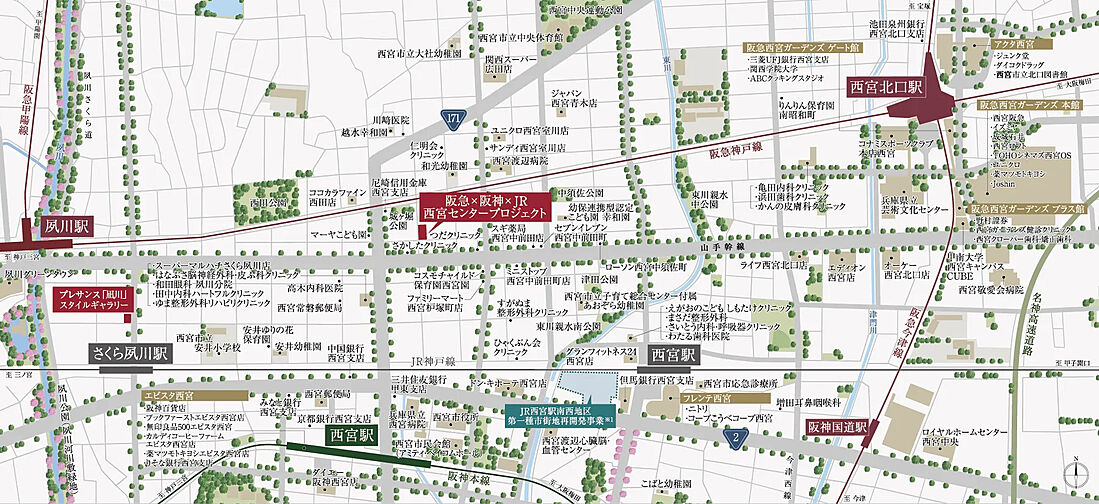 阪急×阪神×JR 西宮センタープロジェクト モデルルーム案内図