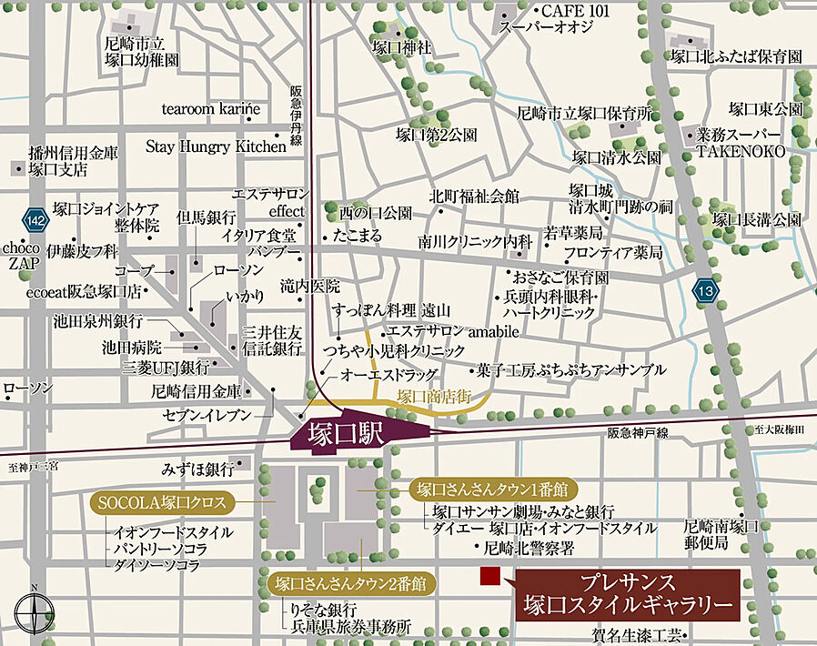 南塚口 フォレストフロント プロジェクト：モデルルーム地図