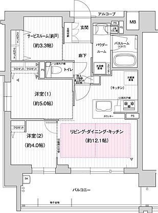 プレサンス ロジェ 池田城南 間取り A