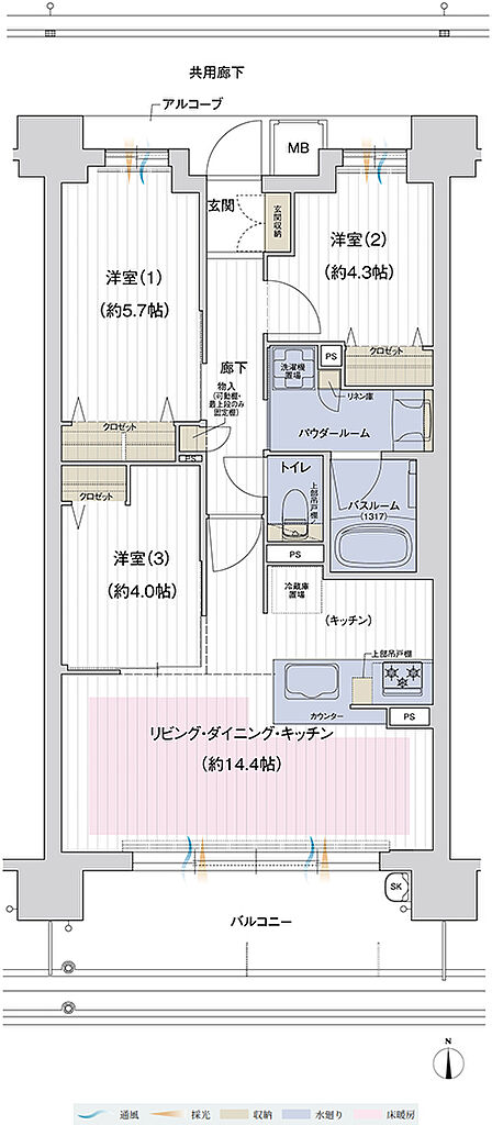 プレサンス ロジェ 平野ザ・ガーデン 間取り B