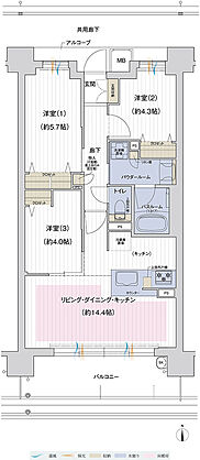 プレサンス ロジェ 平野ザ・ガーデン 間取り B