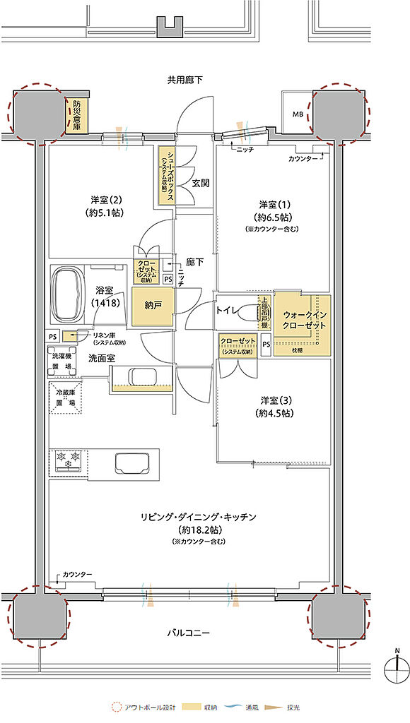 レ・ジェイド海老名 間取り 【SOUTH COURT】SD