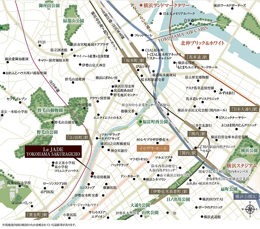 レ・ジェイド横濱桜木町：案内図