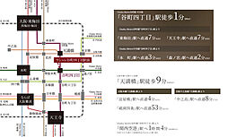 ラシュレ谷町四丁目駅前 アクセス図