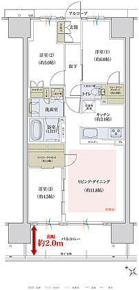 ウエリス近江八幡 間取り G【メニュー3】