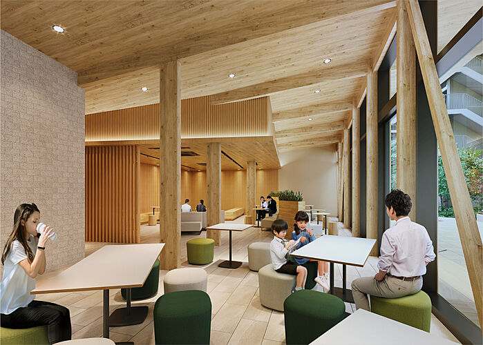 プレディア神戸舞子レジデンス 木造独立共用棟「ウッドヴィラ」完成予想CG