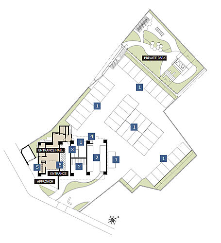 オープンレジデンシア星ヶ丘 敷地配置図イラスト