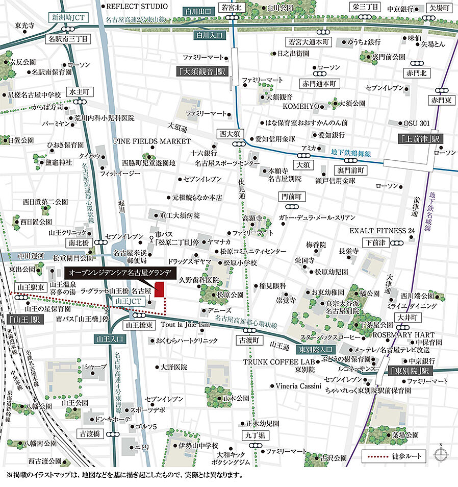 オープンレジデンシア名古屋グランデ：案内図