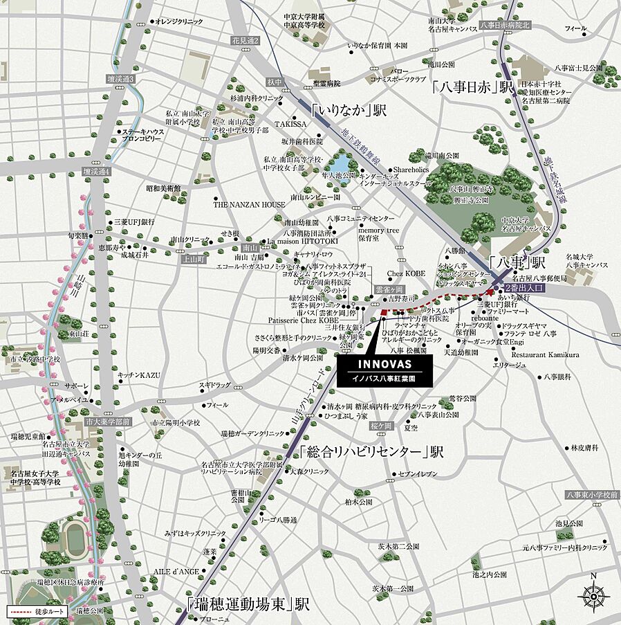 イノバス八事紅葉園：案内図