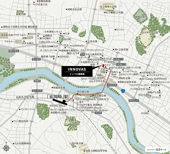 イノバス東岡崎 現地案内図