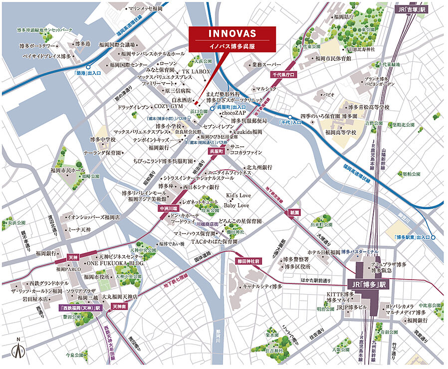 イノバス博多呉服：案内図