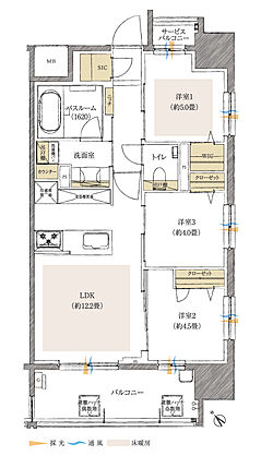 イノバス博多呉服 間取り D