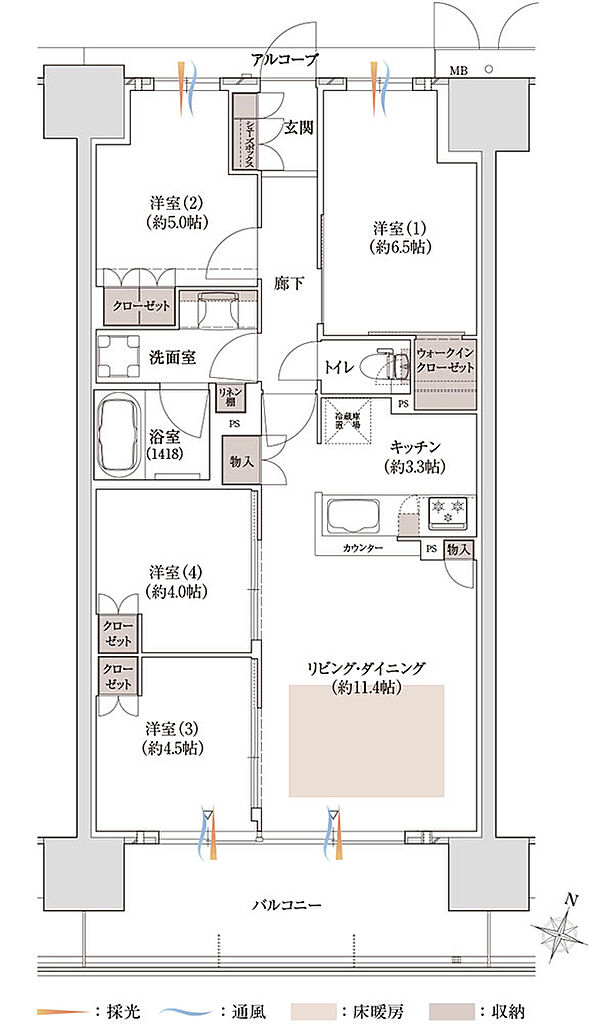プラネスーペリア泉北原山公園 間取り 【先着順】D