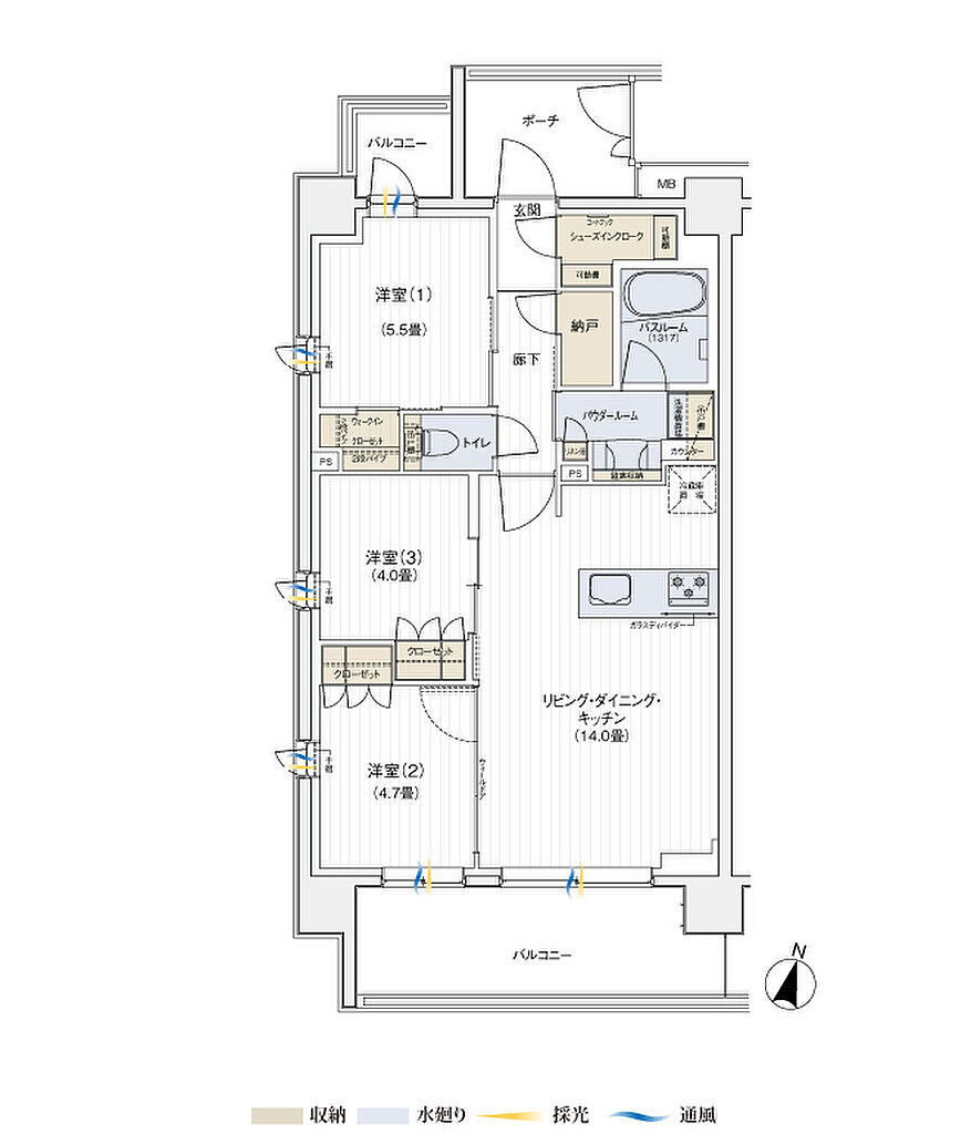 パレステージ横浜鴨居 間取り K