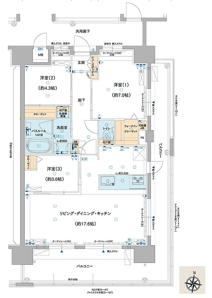 ルグラン別府 The Central Luxe 間取り F【BASIC PLAN1】