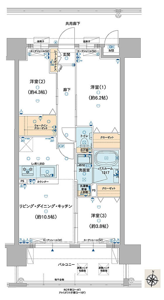 ルグラン別府 The Central Luxe 間取り B