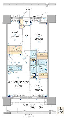 ルグラン別府 The Central Luxe 間取り B