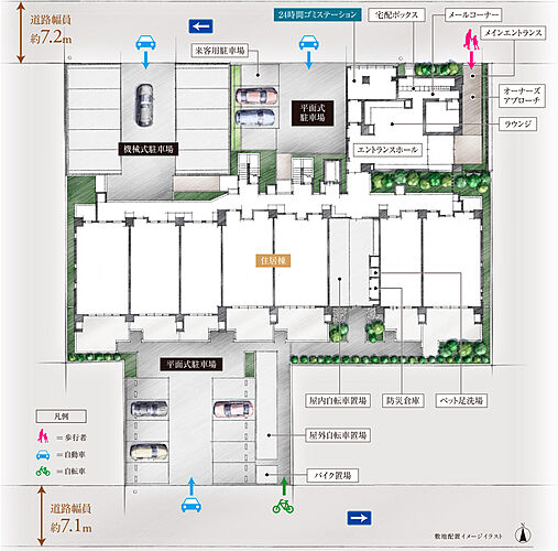 グランクレア名古屋庄内通 敷地配置イメージイラスト